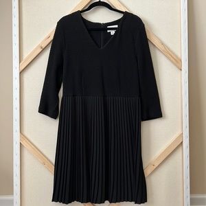 Anthropologie Ganni Black Pleated Fit and Flare Dress